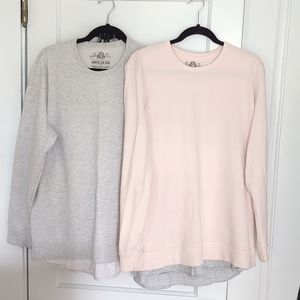 American Rag Men's Long Sleeve Shirts with Sleeve Pocket Size Large. Gray & Pink